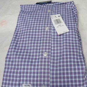 Izod Grape All Over Stretch Long Sleeve Dress Shirt Sz. 18.5, 35/36 NWT